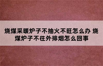 烧煤采暖炉子不抽火不旺怎么办 烧煤炉子不往外排烟怎么回事